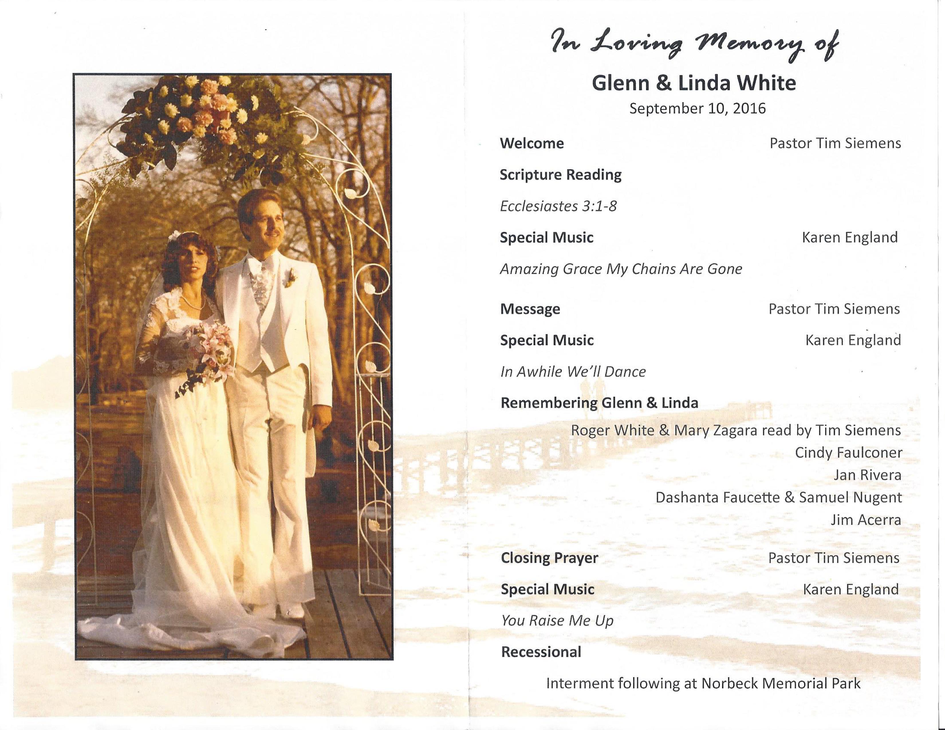 glenn linda memorial service program hollywood ballroom dance center memorial service program